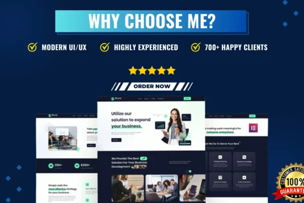 I will create a responsive wordpress website or landing page with elementor pro
