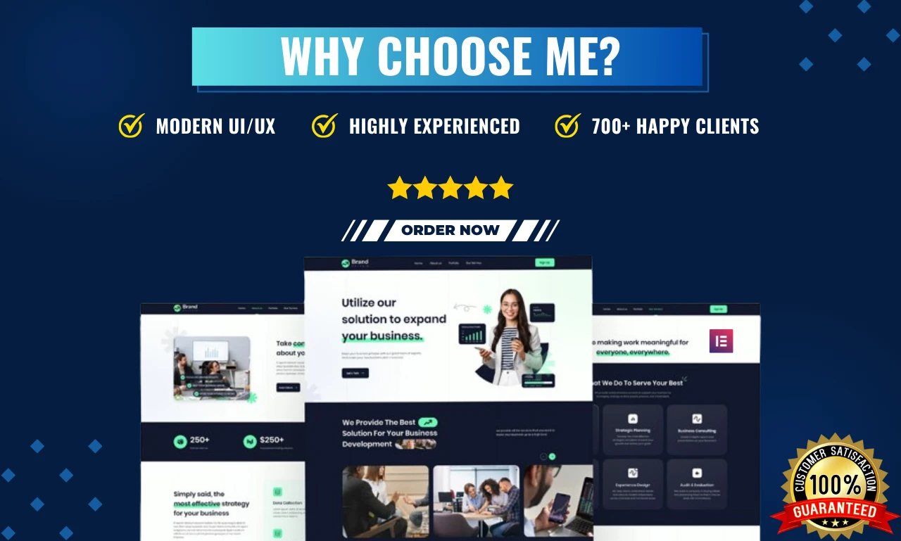 I will create a responsive wordpress website or landing page with elementor pro
